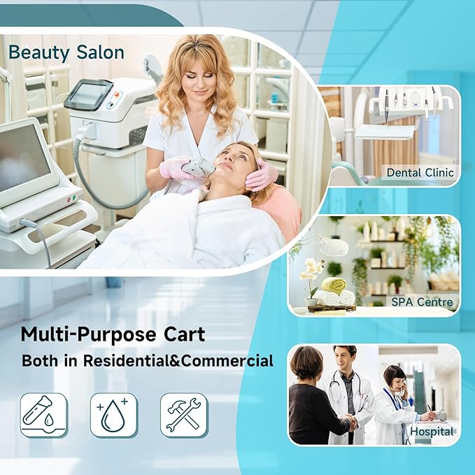Mobile Ultrasound Trolley Cart Portable Ultrasound Imaging Scanner Vehicle Medical Beauty Storage Cart 115LBS Load with 4 Wheels 2 Brake for Hospital Office Bedroom Medical Clinic