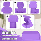 Small Shipping Boxes, 50 Pack Cardboard Box Corrugated Mailer Boxes Small Corrugated Boxes For Shipping Packaging Craft Gifts Giving Products, 6 x 4 x 1.6 Inches (Purple)