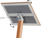 M&T Displays Curved Menu Board, 11x17 Pedestal Sign Holder Copper Floor Standing Aluminum Front Loading Easy Open Poster Message Advertisement Holder For Restaurant Cafe Hotel