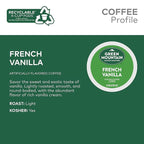 Green Mountain Coffee Roasters French Vanilla Keurig Single-Serve K-Cup pods, Light Roast Coffee, 72 Count