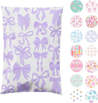 6x9 Designer Poly Mailer 100 Pack Heavy Duty Waterproof Self Seal Shipping Bags for Small Business Large Mailing Envelopes Bulk Tear Resistant Packaging Purple Bows