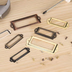 PATIKIL 83x32.5mm Metal Label Holders, 30 PCS Label Name Card Tag Frames with Screws for Office Library File Cabinets Shelves Wood Drawers Fabric Bins, Bronze