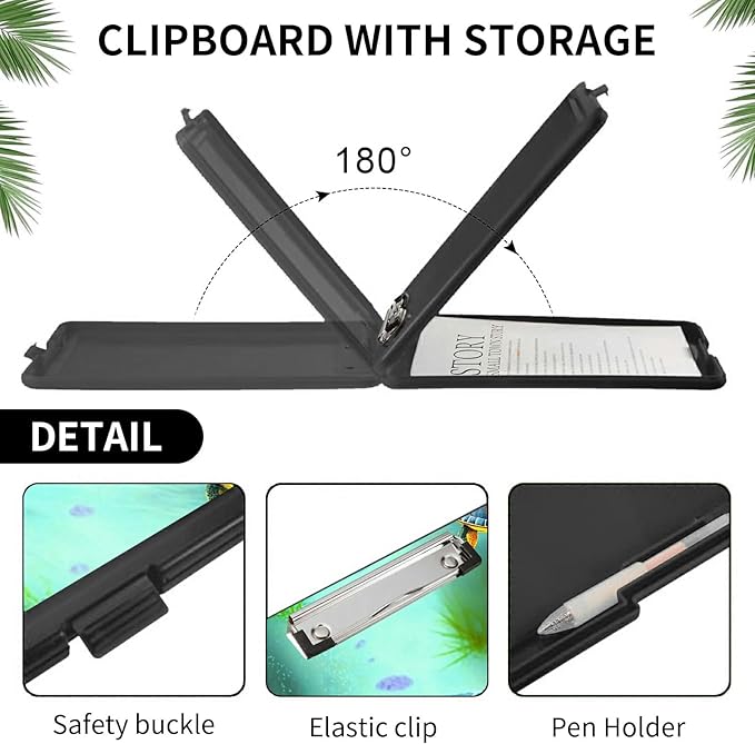 A4 Clipboards,Folder Clipboard with Storage Turtle Heavy Duty Clip Boards Waterproof Nursing Plastic File Folder Storage Box Clipboard Case for Teacher,Doctor,Office