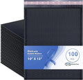 Black 10x13 Inch Poly Bubble Mailers |Self Seal Padded Envelopes for Thick books | Air Cushioned Bubble Mailer | Usable Size 9.5x13 Inch | Waterproof Lightweight Mailing Shipping Bags | 100 Pack Bulk