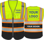 BeautyWill Custom Logo Safety Vest Class 2 High Visibility Reflective Vest for Men - Personalized Logo Team Vest