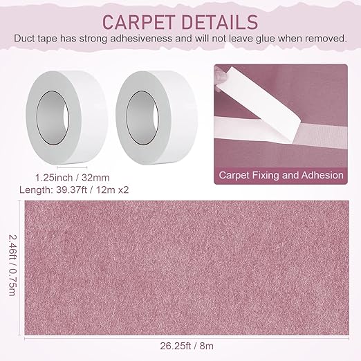 kaiyomi 6Pcs Stanchions Posts Velvet Ropes with Pink Carpet and Sign Frame, Water or Sand-Fillable Base, Suitable for 8.5" x 11" A4 Paper Size Sign Frame for Pink Carpet Party Decoration (Pink)
