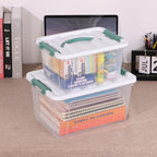 2-Pack Plastic Lidded Storage Box with Handle, Organizing Container with Lid and Latching Buckles (7 Quart/14 Quart)