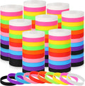 Liliful 100 Pcs Silicone Rubber Wristbands Rubber Wristband Bracelet Bands for Silicone Wristbands for Women Men(Colorful)