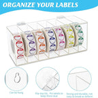 Acrylic Day of The Week Covered Label Dispenser 7-Slot Dispenser Day of The Week Label Dispenser Wall Mount Sticker Roll Dispenser for 1",3/4"Day of The Week Stickers 1 Inch Label Dispenser (No Label)