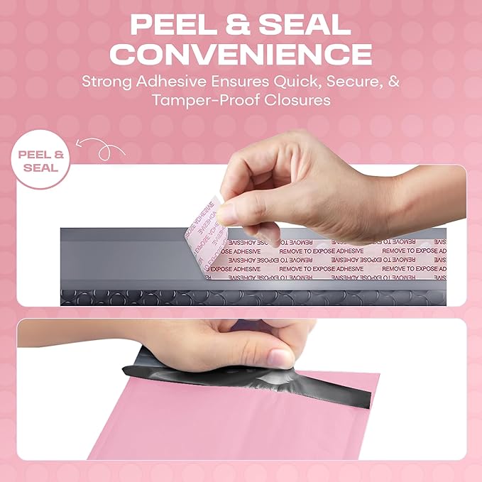 Light Pink 10x13 Inch Poly Bubble Mailers |Self Seal Padded Envelopes for Thick books | Cushioned Bubble Mailer | Usable Size 9.5x13 Inch | Waterproof Lightweight Mailing Shipping Bags | 200 Pack Bulk