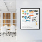 SWANCROWN Enclosed Bulletin Board Black Frame Enclosed Display Case,with Magnets,for School Message Notice, 38x38inch (12xA4)