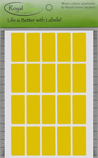 Royal Green Small Stickers Writable Labels in Yellow 1.57 inch x 0.75 inch (40mm x 19mm) - 2000 Pack