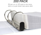 Samsill 200 Pack Sheet Protectors, 8.5x11 Inch Page Protectors for 3 Ring Binder, Standard Weight, Clear Protector, Letter Size, Top Loading, Acid Free