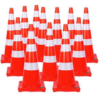 BATTIFE 12 Pack Traffic Safety Cones 36 Inches with Reflective Collars, PVC Orange Construction Cone for Traffic Control, Driveway Road Parking