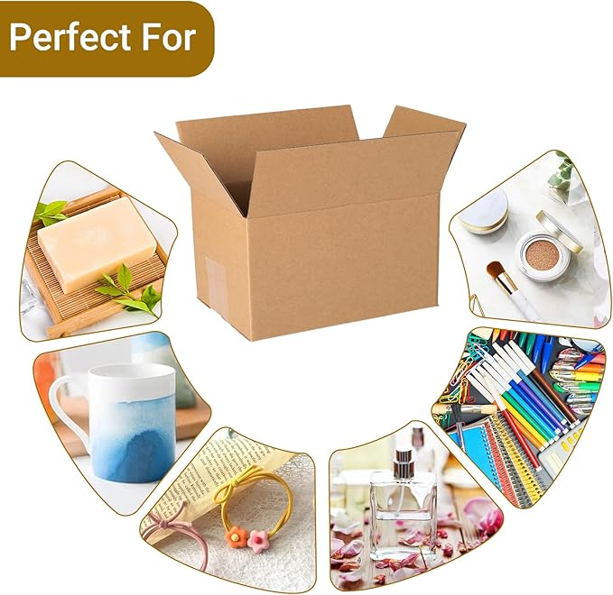 40 pack 7x5x4 inch Cardboard Box Mailers, Kraft Corrugated mailer Small Shipping Boxes For Small Business, Mailing Packing and Storage
