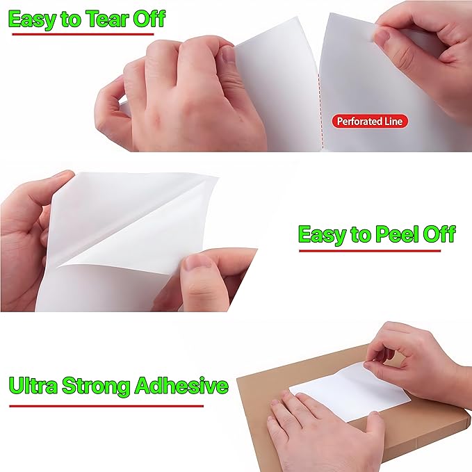 Roll [4 x 6 inch] x [500 Thermal Labels] Direct White Strong Adhesive Perforated Postage Shipping Printer Compatible with Zebra SNBC Epson Rollo (500 Labels, 1 Roll)