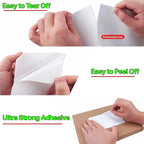 Fanfold [4 x 6 inch] x [500 Labels] Thermal Stack Direct White Strong Adhesive Perforated Postage Shipping Printer Compatible with Zebra SNBC Epson Rollo (500 Labels, Fanfold)
