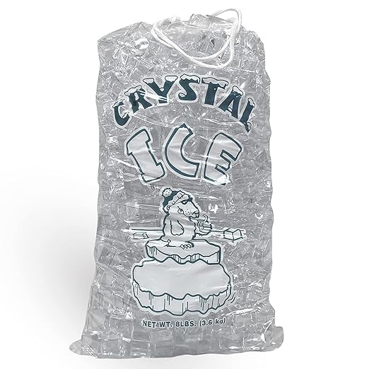 Pinnacle Mercantile 8 lb. Drawstring Ice Bags (30-Count) Heavy-Duty, Puncture-Resistant EVA | Cotton Pull Closure | Disposable, Recyclable | Portable Storage and Freezer Keeper