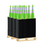 OranclUS 360 Pack 28" Green Traffic Cones with Black Base – Heavy Duty Bulk Traffic Safety Cones for Construction, Commercial, and Public Events (360, Green, 28 Inch)