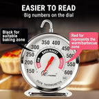 Oven Thermometer 150-600°F Pro Accurate Oven Temperature Gauge for Oven Easy Read, Food Thermometer Hang or Stand