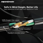 HUANCHAIN 16 Gauge 100 Ft Outdoor Extension Cord Waterproof, 16/3 Flexible Cold-Resistant Appliance Extension Cord Indoor Outside, 10A 1250W 16AWG SJTW, 3 Prong Electric Cable, ETL