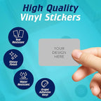 100 Custom Vinyl Stickers - Upload Your own Image, Text, Design, Logo - Personalized Logo Labels for Handmade, Packaging, Bottle, Jars, Candle, Brand Stickers (Gray, 4x2)