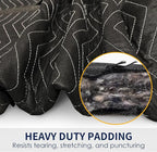 Moving Blankets Heavy Duty 12 Pack 72" x 80" (65 lb/Dozen), Large Thick Quilted Furniture Mover and Pads for Safe Shipping, Packing and Storage, Black(12 Packs)