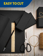 Kraft Paper Roll 24" x 98ft, Black Craft Paper 80GMS for Gift Package/Bouquet Flower Wrapping/Kids Arts Drawing/Bulletin Board/DIY/Box Moving Filler/Shipping Supplies/Table Cover, Unwaxed & Uncoated
