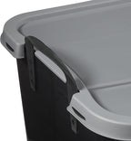 Life Story 24 Pack Heavy Duty Stackable Storage Bin, 55 Quart Home Organizer, Versatile Lightweight Locking Bins with Carrying Handles, Black/Gray