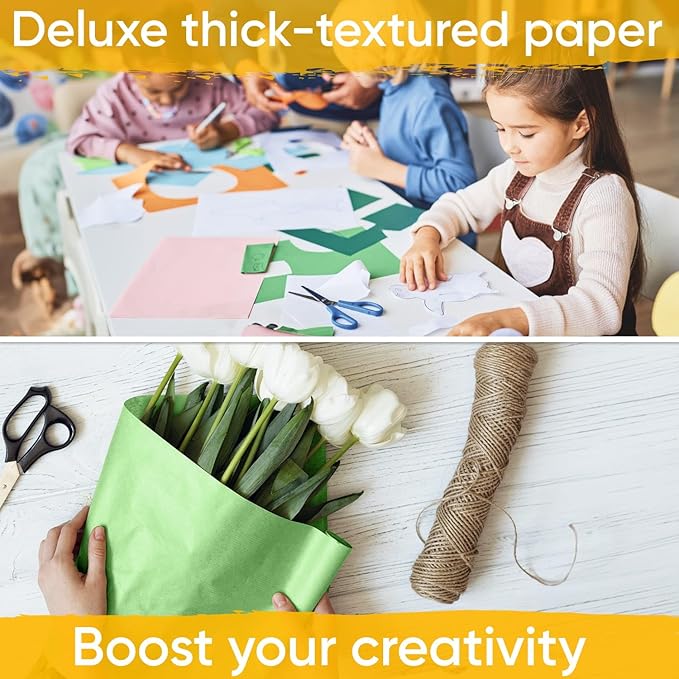 12" x 1200" (100 ft) Light Green Kraft Paper Roll (Value Pack of 2), 45 lbs Thickness, Made in USA Colored Kraft Paper for School, Bulletin Board - Odorless, Non-Toxic, Safe for Kids