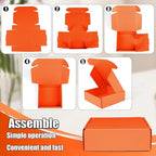 Small Shipping Boxes, 50 Pack Cardboard Box Corrugated Mailer Boxes Small Corrugated Boxes For Shipping Packaging Craft Gifts Giving Products, 6 x 4 x 1.6 Inches (Orange)