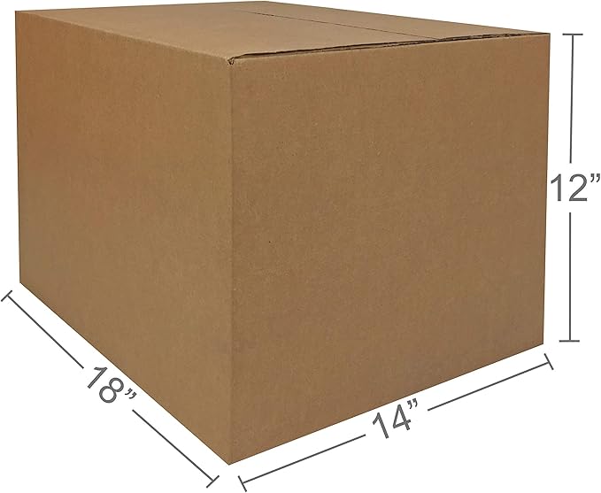 Amazon Basics Cardboard Shipping and Packing Moving Boxes, 10 Pack, Medium, Brown, 18" x 14" x 12"