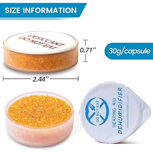 30 Gram 5 Packs Silica Gel Desiccant Canister, Orange to White Indicating Desiccants Capsules, Moisture Absorbers for Food Storage, Food Grade Desiccant Dehumidifiers