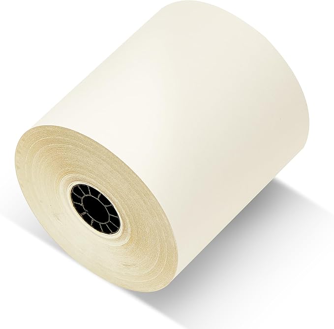 (25 Rolls) 3'' x 95' White/Canary 2 Ply Carbonless Kitchen Printer Paper Cash Register Receipt Rolls for SP2000, UP389, 480, 220, 250, 900, 07901, 07706