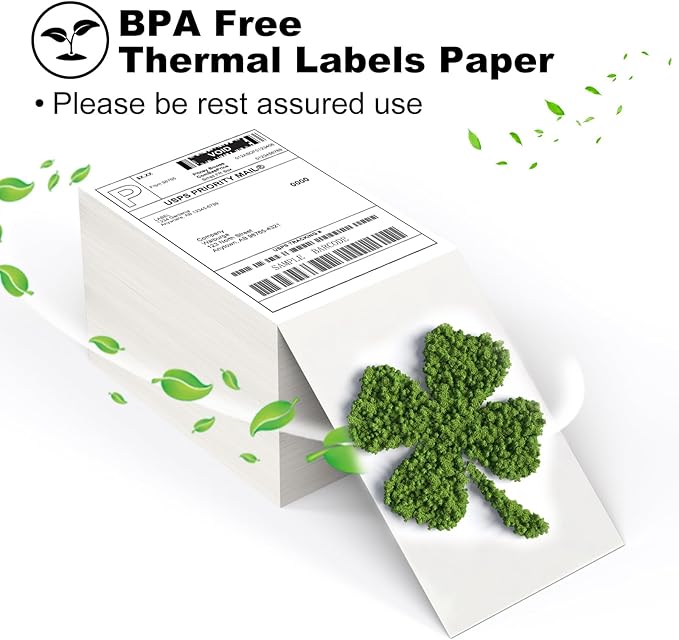 4”x6” Thermal Labels 4000 Labels, Shipping Label Thermal Paper for Thermal Printers Zebra & Rollo (4 Packs of 1000)