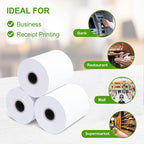 (100 Rolls) 2 1/4 x 50 Thermal Receipt Paper, White BPA-Free, Compatible with POS, Credit Card Terminals and Most Register Machines