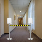 VICASKY Stanchion Sign Holder Queue Barrier Crowd Control Barriers Retractable Rope Supermarket Entrance Security Tape Belt Steel Ropes Heavy Duty Stanchions Holder Stainless Frame Stand
