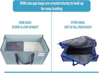 VENO 4 Pack Moving Bags and Large Christmas Storage Bins with lids. Alternative to Moving Boxes, Packing Supplies for College. Extra Large Heavy Duty Totes for Packaging (Light Blue Matte, 4 Pack)