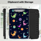 Clipboard with Storage,Office Supplies Nursing Clipboards Folder with Pen Holder Plastic Storage ClipBoard Foldable for Teacher Nurse,Dinosaurs Planet