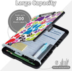 Clipboard with Storage,Clip Boards 8.5X11 with Storage & Pen Holder,Heavy Duty Plastic Nursing Clipboards Foldable,Coaches Clipboard Folder Case,School Office Supplies，Dog Pawprint Multicolor