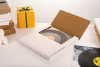 White 12" Vinyl Record Shipping Boxes, 12.8"L x 12.8"W x 1"H Corrugated Cardboard LP Album Mailers Boxes with Fragile Stickers, 25 Pack