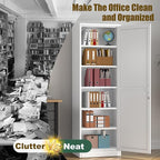 Metal Locker Cabinet, 19.7’’W Narrow Lockable Single File Storage Cabinet, Bathroom Cabinet with Lock and Adjustable Shelves for Living Room, Home Office, Dining Room, White