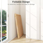 36" Height Extra Tall Freestanding Pet Gate, Solid Wood Folding Safety Fence Wooden Dog Gate with 2 PCs Support Feet Ideal for Stairs, Doorways, Halls, Kitchens, Heavy Duty Gates, 3 Panels, Oak