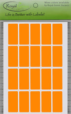 Royal Green Rectangular Color Labels 1.57 inch x 0.75 inch - Rectangle Color Coding Stickers in Neon Orange (40mm x 19mm) - 100 Pack