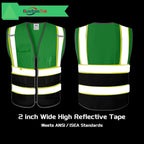 Custom Safety Vest with Logo Pockets High Visibility Reflective Vests Construction Security Workwear