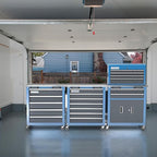 LARBANKE Tool Chest Combination with 3 Different Types,Rolling Tool Chest with Stainless Countertop,360°Wheels and Foot Pads,Tool Cabinet with Connection Buckle,Can Connect Together