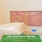 Farm Plastic Supply - Clear Plastic Sheeting - 6 mil - (10' x 100') - Thick Plastic Sheeting, Heavy Duty Polyethylene Film, Drop Cloth Vapor Barrier Covering for Crawl Space