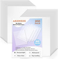 AKONEGE 200 Pack No Holes Sheet Protectors 8.5 x 11 Inch Letter Size Page Protectors for Documents, Prints, Top Loading Heavyweight Clear View Plastic Sleeves for Papers, Artworks, Photos