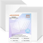 AKONEGE 200 Pack No Holes Sheet Protectors 8.5 x 11 Inch Letter Size Page Protectors for Documents, Prints, Top Loading Heavyweight Clear View Plastic Sleeves for Papers, Artworks, Photos