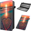 Car Registration and Insurance Holder, Leather Car Glove Box Organizer, Cool Car Accessories for ID, Driver's License Cards & Essential Document,business cards,Men&Womengold orange sand sunset
